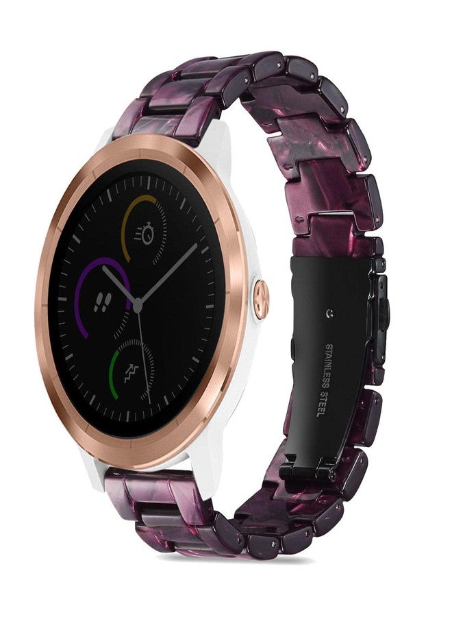 Abanen Watch Band for Garmin Venu 2 Plus/Venu Sq/Venu, 20mm Quick Release Resin Lightweight Wristband Strap with Stainless Steel Buckle for Garmin Vivoactive 3,Vivomove Sport (Purple) - Image 2