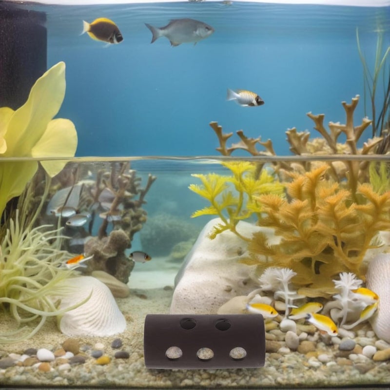 Aquarium Shrimp Hideout and Fish Shelter Ceramic Cave Small Holes for Breeding and Hiding Multi-Functional Fish Tank Ornament for Betta and Shrimp Habitat - Image 5