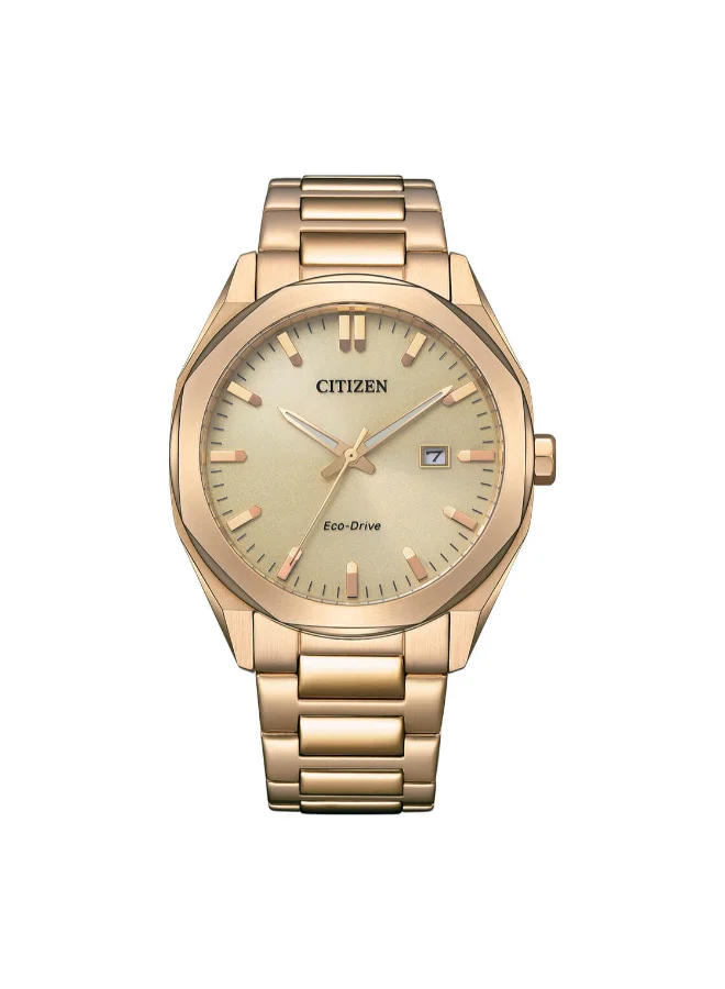 CITIZEN Men's Stainless Steel with Rose Gold Plating Strap Eco-Drive Standard Watch BM7603-82P - 41 mm