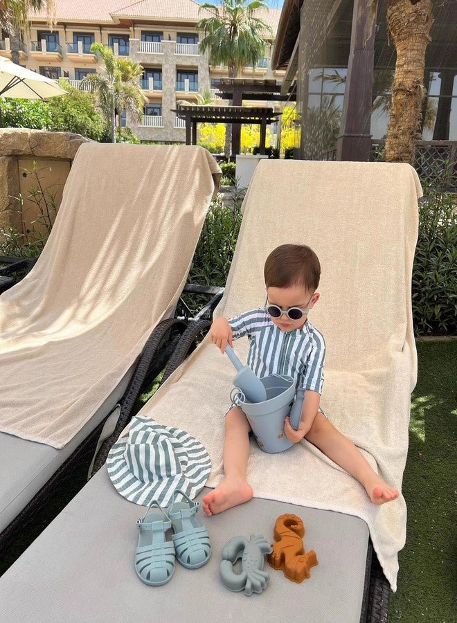 glcsisi Toddler Boys One Piece Bathing Suit Short Sleeve Swimsuit Zipper Rash Guard Grey Green Striped Swimwear 18-24 Months - Image 2