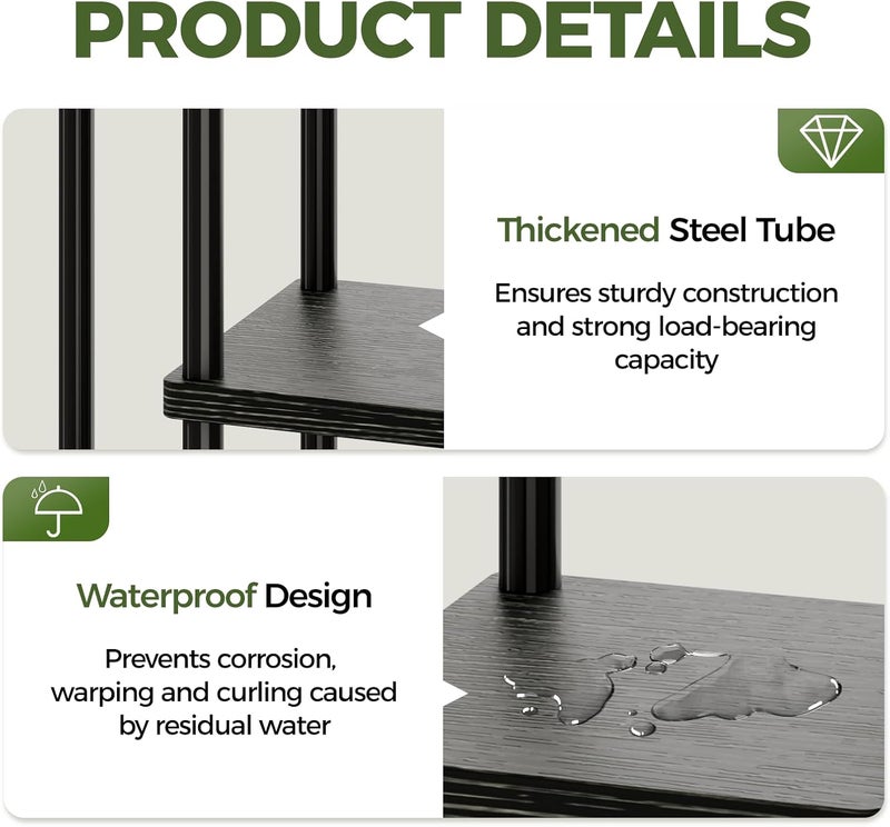 Bamworld Tall Plant Stand Indoor, Corner 7 Tier Metal Plant Shelf for Multiple Plants, Tiered Flower Pot Stands for Patio Garden Balcony Living Room Bedroom, Black - Image 5