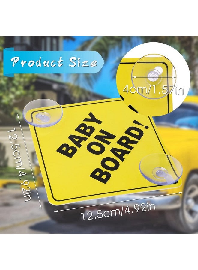 COBEE Baby On Board Signs With Double Suction Cups 2Pcs 5"X5" Reusable Safety Car Warning Signs Baby On Board Durable Kids On Board Car Sign Baby In Car Sticker For Car Window Cling - Image 4