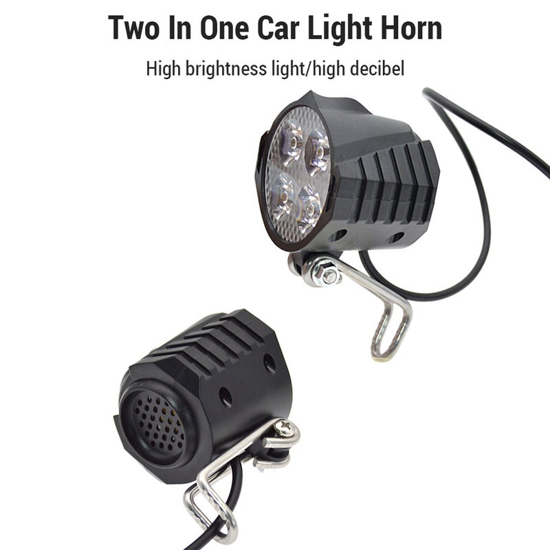 Bicycle Headlight and Tail Light Set Ebike Turn Signals Front and Back Light Electric Bike Light Horn Kits with Switch 24-48V - Image 4
