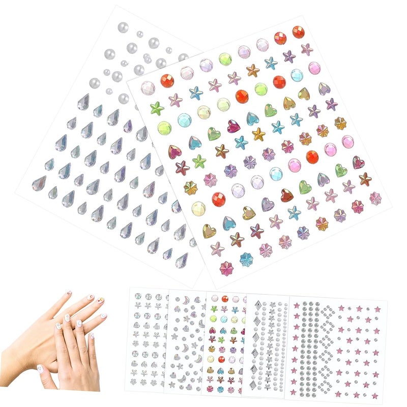 7 Sheet Self-adhesive Rhinestone Stickers for Eye Makeup and Decorations - Image 1