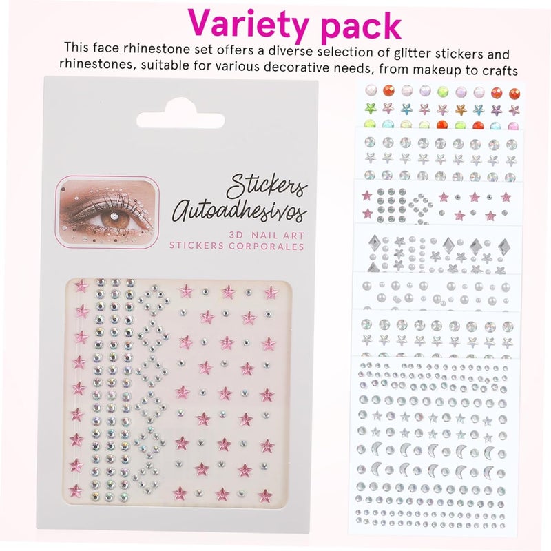 7 Sheet Self-adhesive Rhinestone Stickers for Eye Makeup and Decorations - Image 3