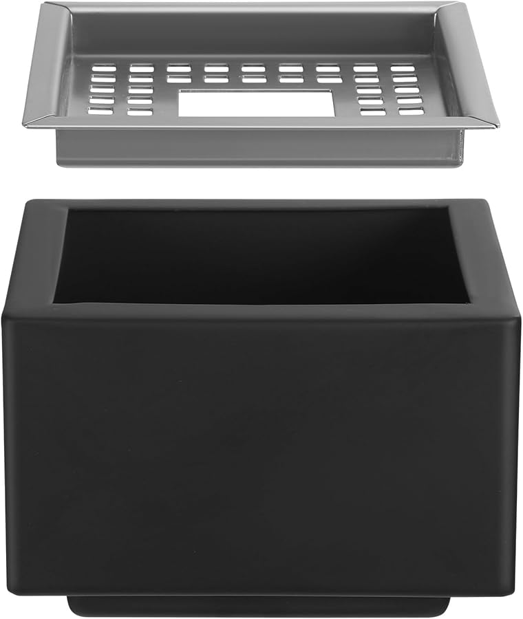 مطفأة سجائر كبيرة مربعة من الفولاذ المقاوم للصدأ مضادة للرياح للاستخدام على المكتب وفي غرفة المعيشة والمنزل - Image 2