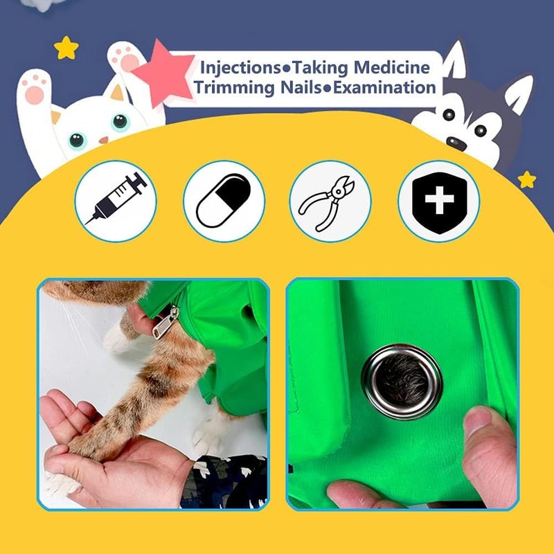 Luckam Cat Nail Trimming Restraint Bag - Anti-Scratching Grooming Bag for Medical Examination (Orange-M) - Essential Tool for Claw Care - Image 5