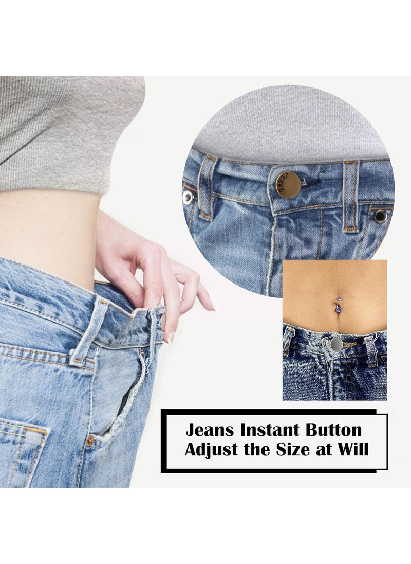 TOOVREN - [Upgraded] 8 Sets Jean Button Pins, TOOVREN Perfect Fit Jean Button Replacement Button Pins for Jeans Button Pin Instant Buttons for Pants Fashion Jean Swing Craft DIY, Easy to Use and No Tools Requi - Image 1
