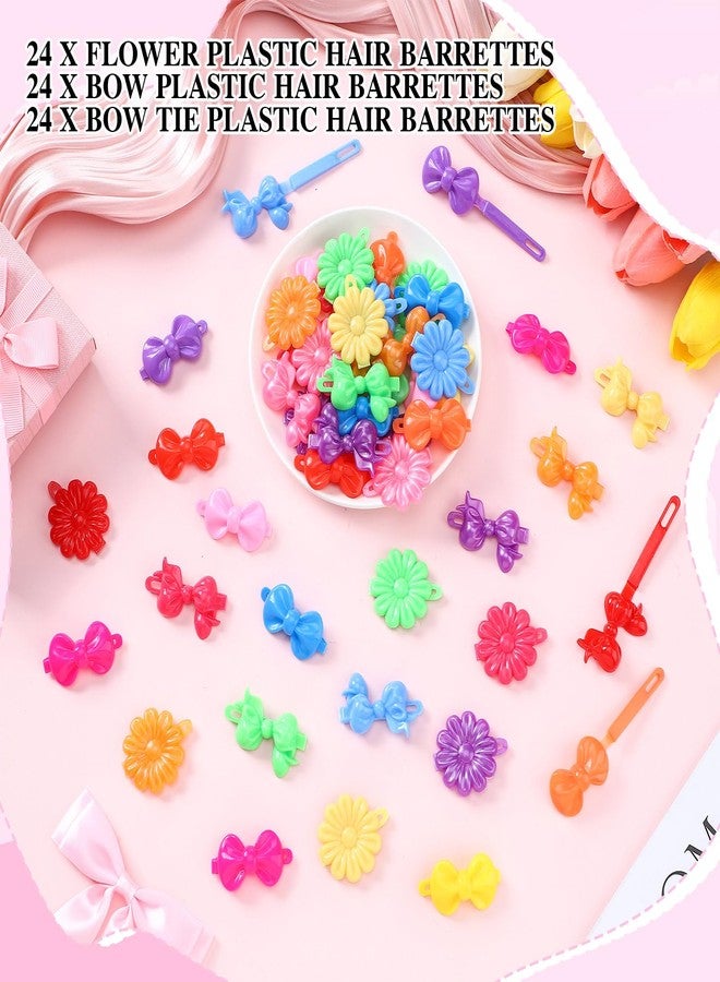 Janinka 72 Pcs Self-Hinge Plastic Hair Clips: 80s 90s Cartoon Colorful Cute Barrettes and Pins for Toddler Girls (Classic,Vibrant Color) - Image 4