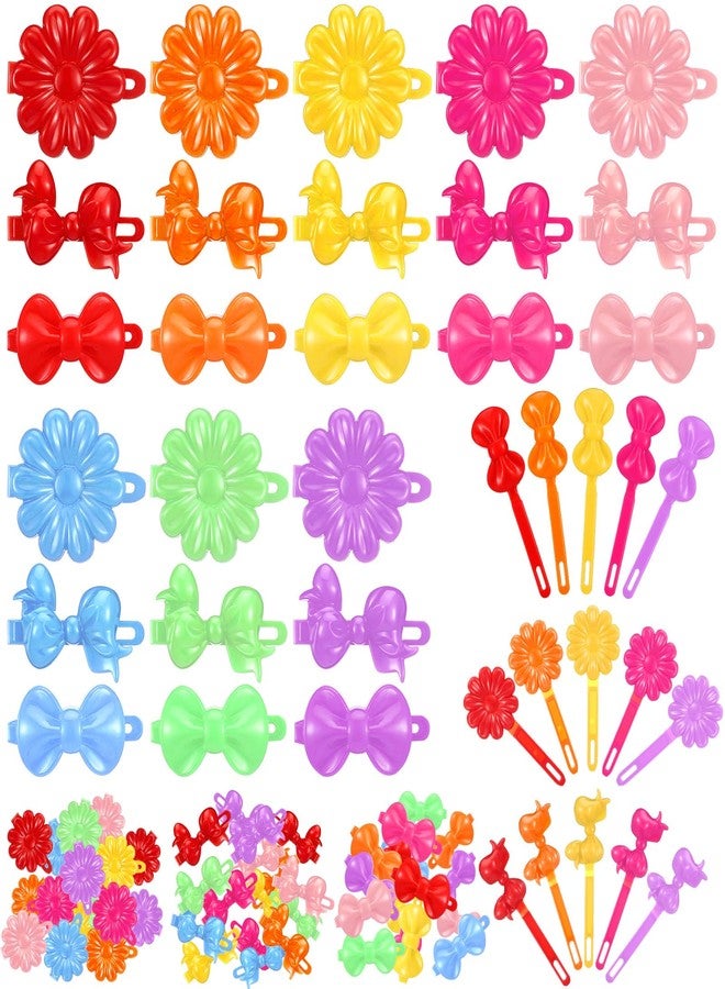 Janinka 72 Pcs Self-Hinge Plastic Hair Clips: 80s 90s Cartoon Colorful Cute Barrettes and Pins for Toddler Girls (Classic,Vibrant Color) - Image 1