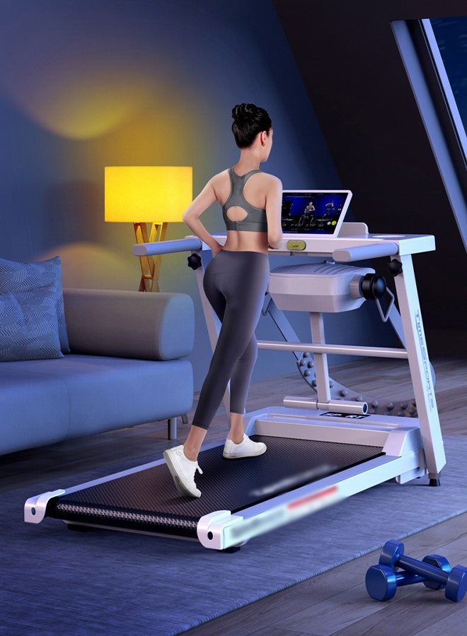 Spides Intelligent Electric Treadmill Multifunctional Household Foldable Walking Pad with Handrail and LED Screen Stereoscopic Surround Sound System Multiple Speed Changes Running Machine for Home Office Gym - Image 1