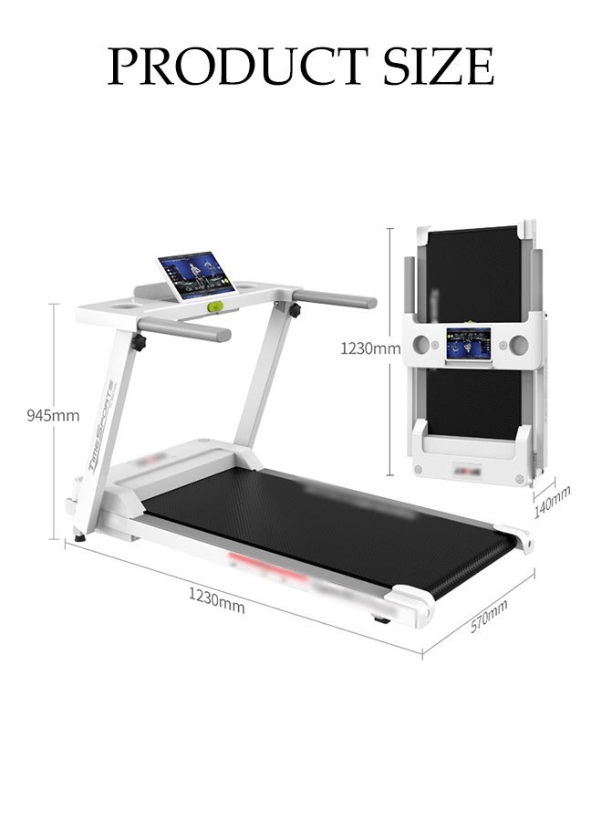 Spides Intelligent Electric Treadmill Multifunctional Household Foldable Walking Pad with Handrail and LED Screen Stereoscopic Surround Sound System Multiple Speed Changes Running Machine for Home Office Gym - Image 3