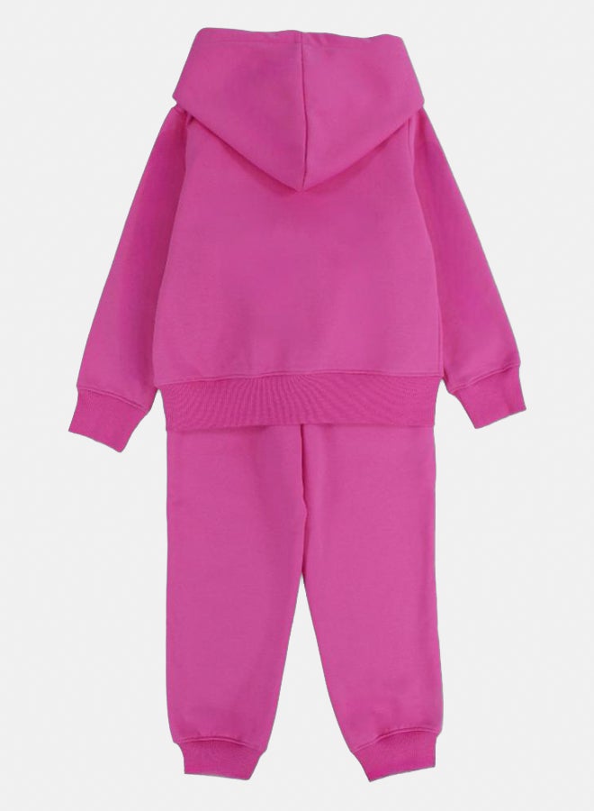 طقم بيجاما قطني للبنات – فوشيا مع تصميم فروزن - Image 3