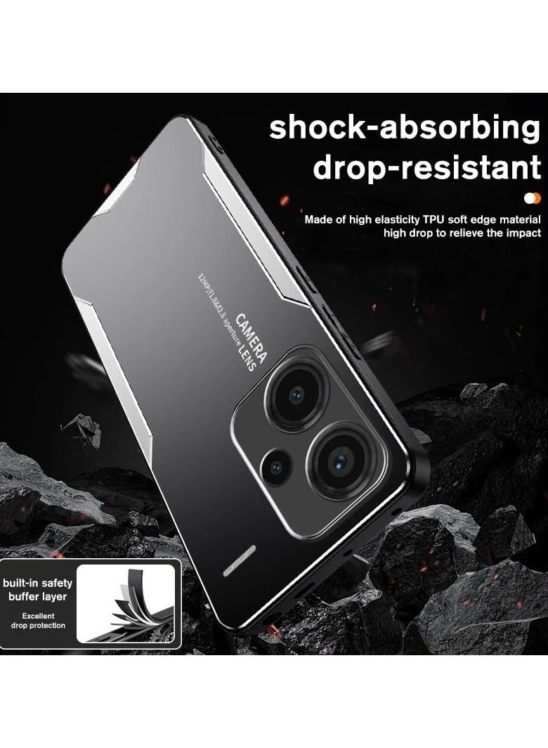 general Case Compatible with Redmi Note 13 Pro Plus, [Heavy Duty] Armor Aluminum Metal Shockproof Bumper Case, Soft Silicone Military Hybrid Hard Cover for Redmi Note 13 Pro+ - Image 2