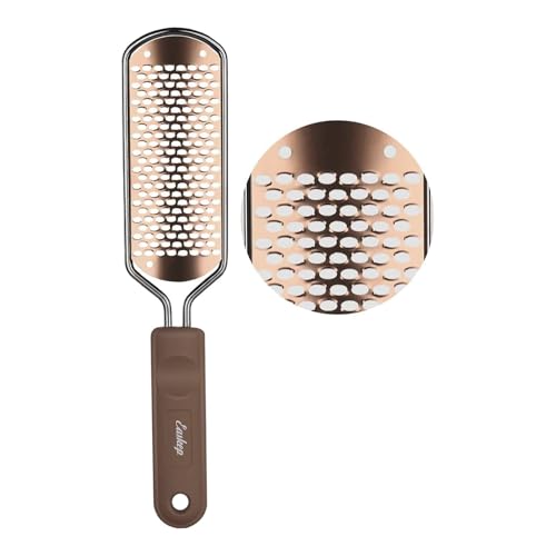 Easkep Foot File Foot Scrubber Pedicure - Callus Remover For Feet Professional Foot Grater Rasp Foot Scraper Corns Callous Removers Dry Skin Cracked Dead Skin Remover For Dry And Wet Feet (Golden) - Image 1