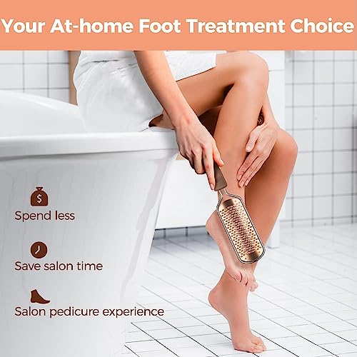 Easkep Foot File Foot Scrubber Pedicure - Callus Remover For Feet Professional Foot Grater Rasp Foot Scraper Corns Callous Removers Dry Skin Cracked Dead Skin Remover For Dry And Wet Feet (Golden) - Image 4