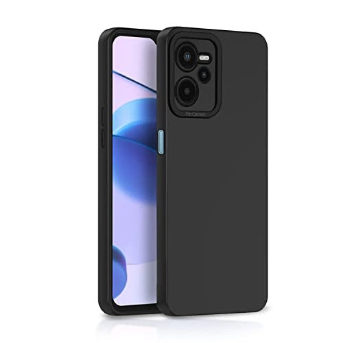 Pikkme Back Cover for Realme C35 | Slim Soft Matte Silicone Cover with Camera Protection & Shockproof Bumper Case (Black) - Image 1