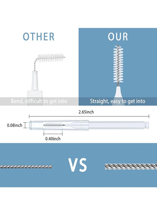 Peachjoy فرشاة تنظيف رأس الدش للفتحات الصغيرة، أداة تنظيف رأس الدش متعددة الوظائف، فوهة مضادة للاحتباس مع صناديق تخزين، فرش تنظيف رأس الدش للاستخدام المنزلي في الحمام، بيضاء - Image 3