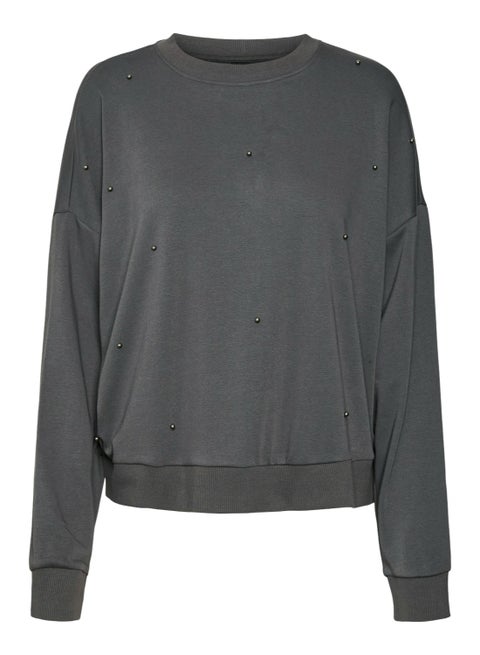 VERO MODA Womens Trina Stud Longsleeve Sweatshirt