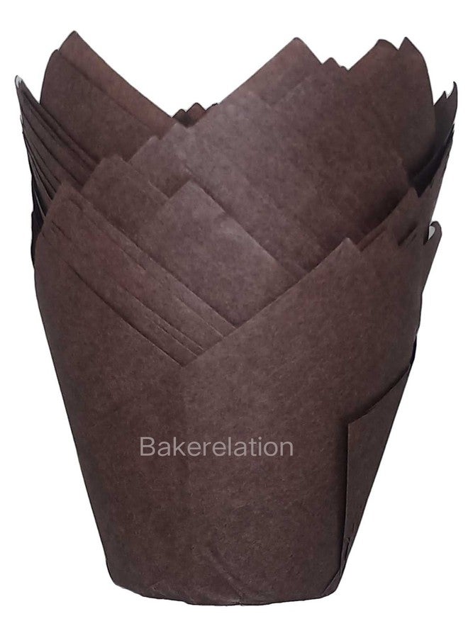Bakerelation Tulip Cupcake Liner Brown Paper Baking Cups (150x50),(25 pcs) - Image 2