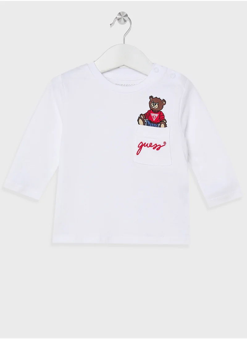 GUESS Kids Logo Detail Long Sleeve T-Shirt