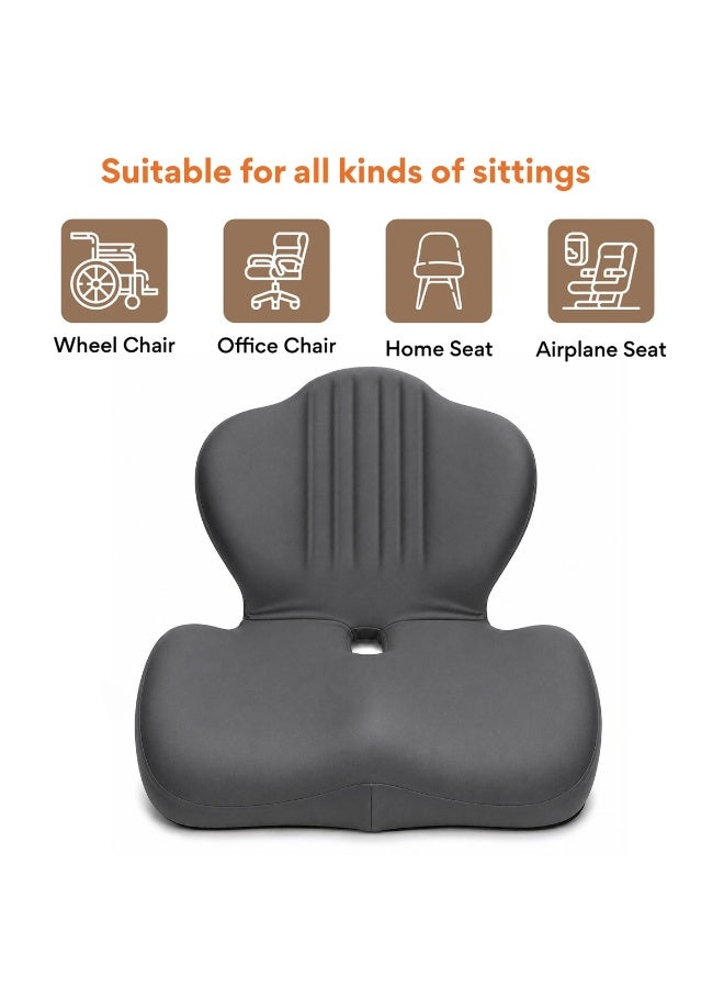 AGC Memory Foam Car Seat Cushion, Ergonomic Seat & Back Support, Non Slip Cushion for Car, Office & Home, Lumbar Support Pad, Orthopedic Seat Cushion, Comfortable Driving Cushion for Long Sitting and Travel Use Daily Comfort - Image 5