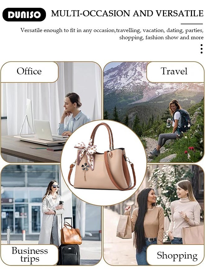 DUNISO Fashion Women Handbags Large Capacity Adjustable Handle Satchel Shoulder Bags Simple Ladies Shoulder Tote Bag Casual Crossbody Bag for Women  - Image 5