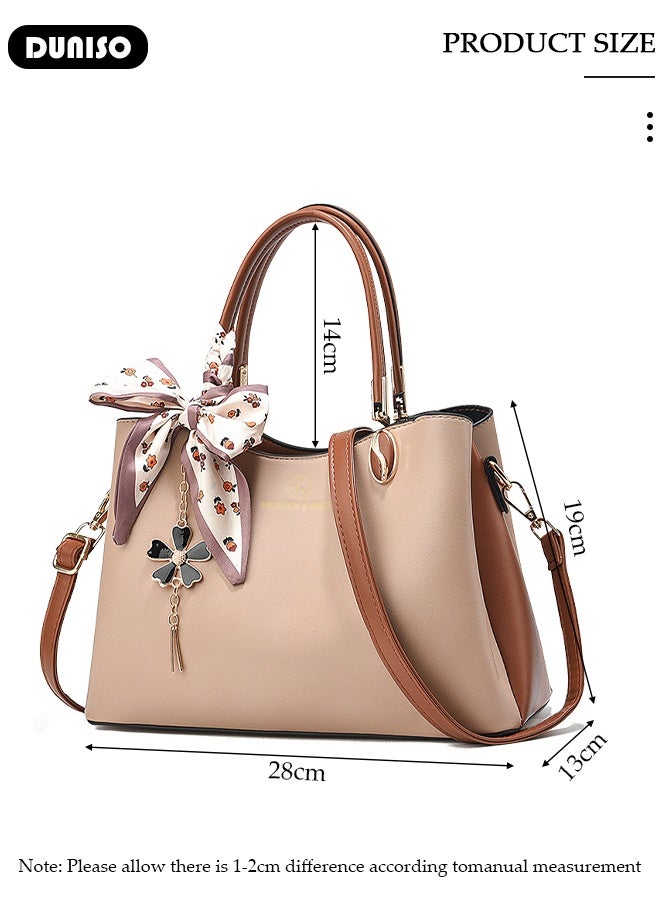 DUNISO Fashion Women Handbags Large Capacity Adjustable Handle Satchel Shoulder Bags Simple Ladies Shoulder Tote Bag Casual Crossbody Bag for Women  - Image 2
