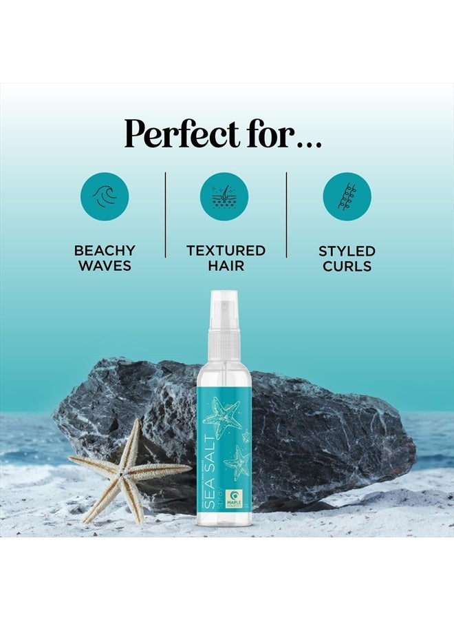 Maple Holistics Volumizing Sea Salt Spray for Hair - Texturizing Beach Waves Spray & Hair Mist Curl Activator - Non Sticky Styling Beach Hair Spray for Men and Women with Nourishing Argan Oil and Sea Kelp Extract - Image 2
