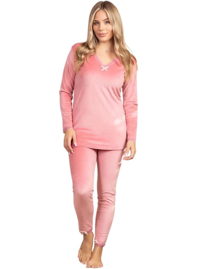 Womens two-piece velvet lycra pajamas - Image 1