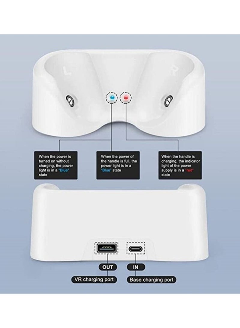 Compatible with Oculus Quest 2 Touch Controller, Magnetic Charging Station, LED Fast Charge, Controller and Head Mounted Display Charger, VR Headset Grip - Image 5