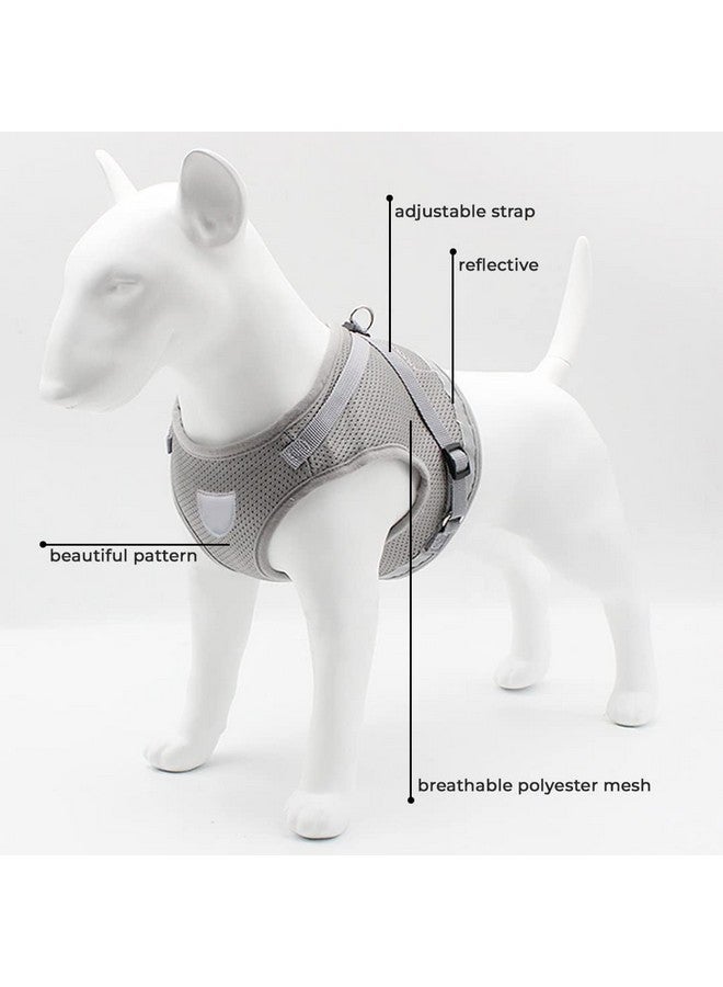 Homestic Reflective Dog Harness With Adjustable Leash|Breathable Polyester Mesh Fabric |Large Size|Ht-844|Comfortable No-Pull Grip|Quick Release Buckles|Easy On - Easy Off Harness|Grey - Image 3