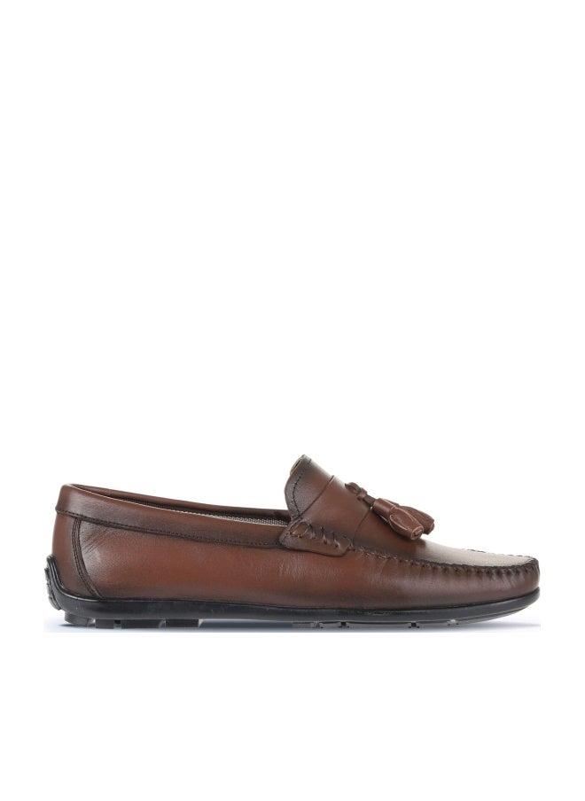 BUENO Men's Leather Tassel Loafers with Contrast Sole – Elegant Slip-On Moccasins for Everyday and Smart Wear - Image 1
