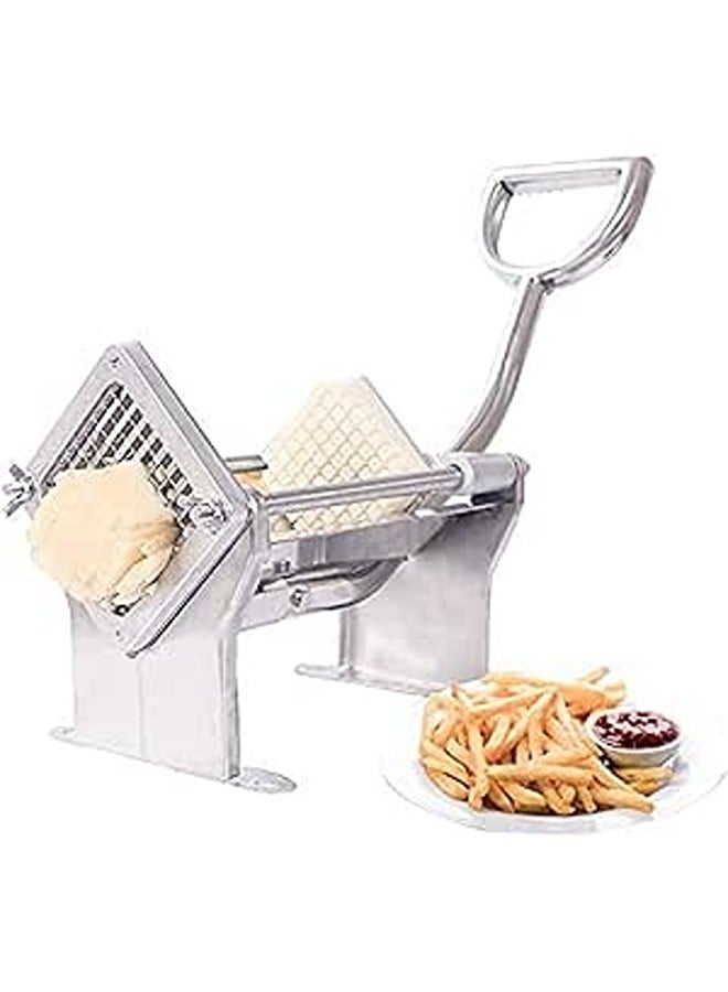 GRACE KITCHEN French Fry Cutter Potato Chips Cutting Machine Slicer Fruit Vegetable Cutter 8mm/10mm12mm Stainless Steel Blades Tool Commercial Machine (Machine with 8+10+12mm blades) 