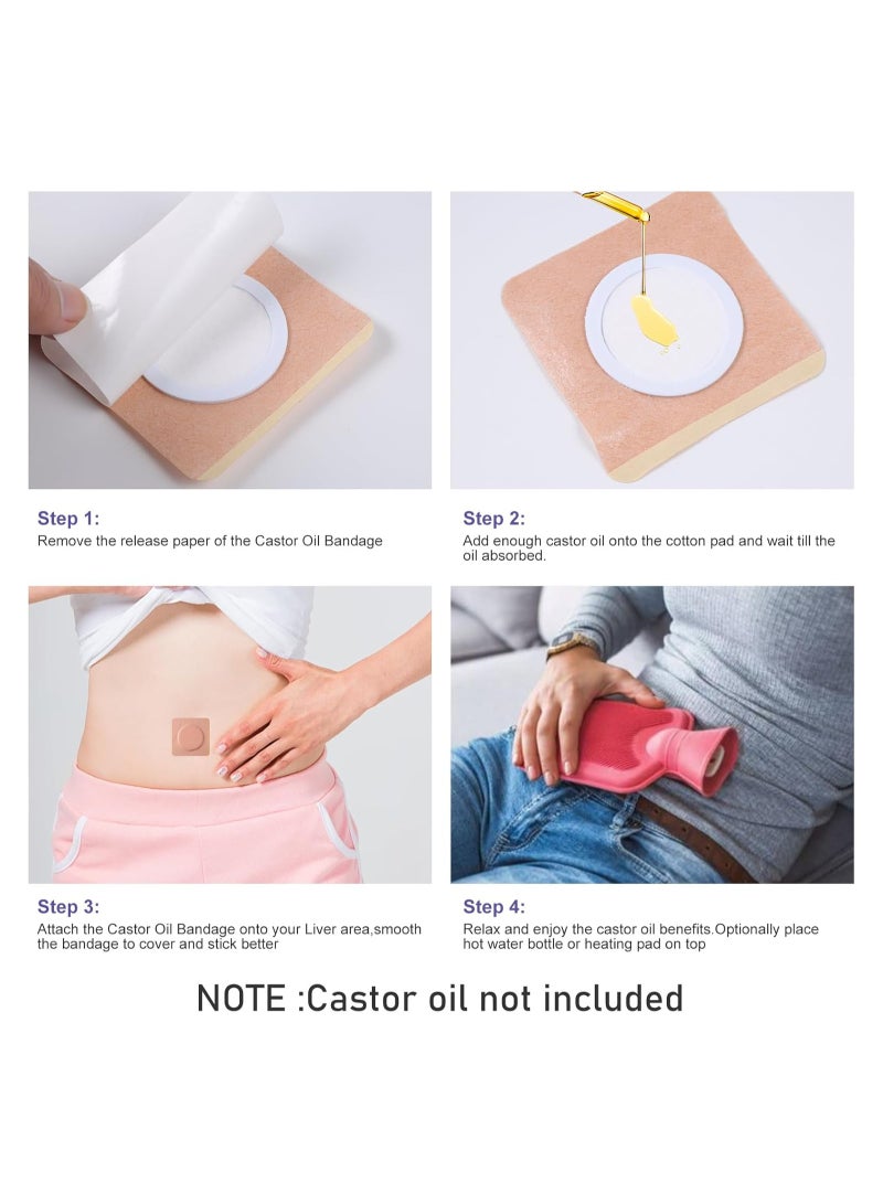 Loquat 40Pcs Disposable Castor Oil Belly on Patch, Self Adhesive Castor Oil Pack Wrap for Neck Shoulders Knees No Wash Organic Cotton Anti See - Image 5