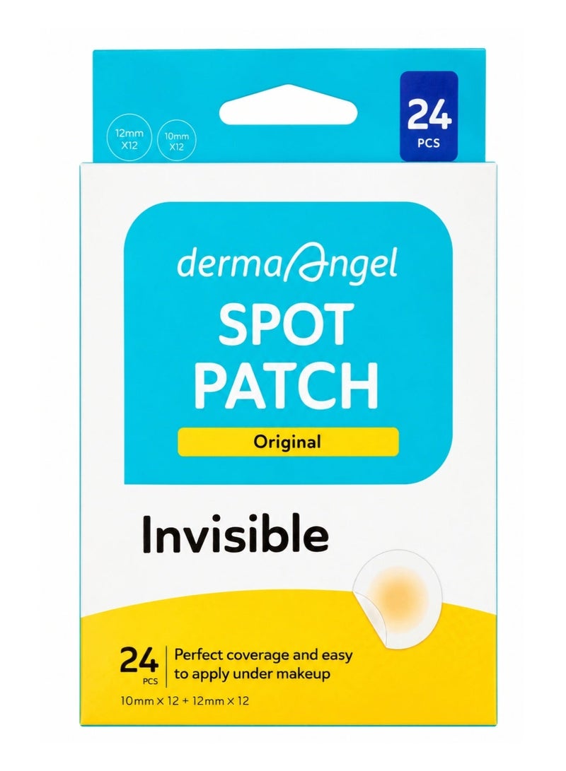 DERMA ANGEL Spot Patch Original Invisible Acne and Pimple Patches - 24 Count (10mm x 12 & 12mm x 12) - Image 1