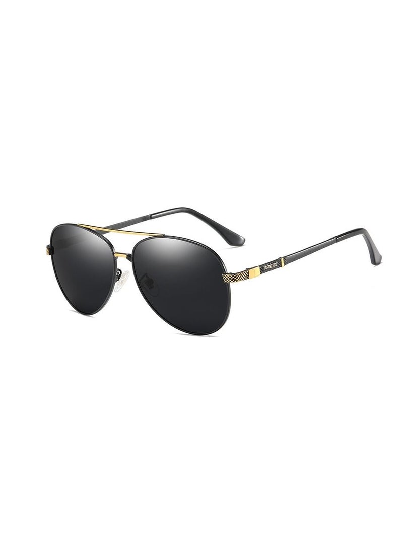 KATELUO Sunglasses Original KATELUO for males Polarized UV400 protection With Full Set Sun Protection Category 3 Suitable for driving car Black Lense and Black frame Pilot style Light Weight For men  - Image 1