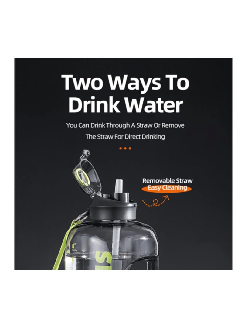 زجاجة مياه رياضية بلاستيك صحي 1500 مل ليتر / 1.5ليتر  مع علامات زمنية، قابلة لإعادة الاستخدام ومضادة للتسرب، مثالية للرجال والنساء لصالة الألعاب الرياضية و كرة القدم و الأنشطة الخارجية، المدرسة، اللياقة البدنية، و للعمل  الحليب والعصير، زجاجة ماء شفافه جيم صحية متعددة الاستخدامات للجيم والمدرسة - زجاجه ماء مضادة للتسرب - ازازة مياه شفافة مع علامات للوقت - زجاجة ماية و عصير ولبن للاطفال و للمدرسة - Image 3