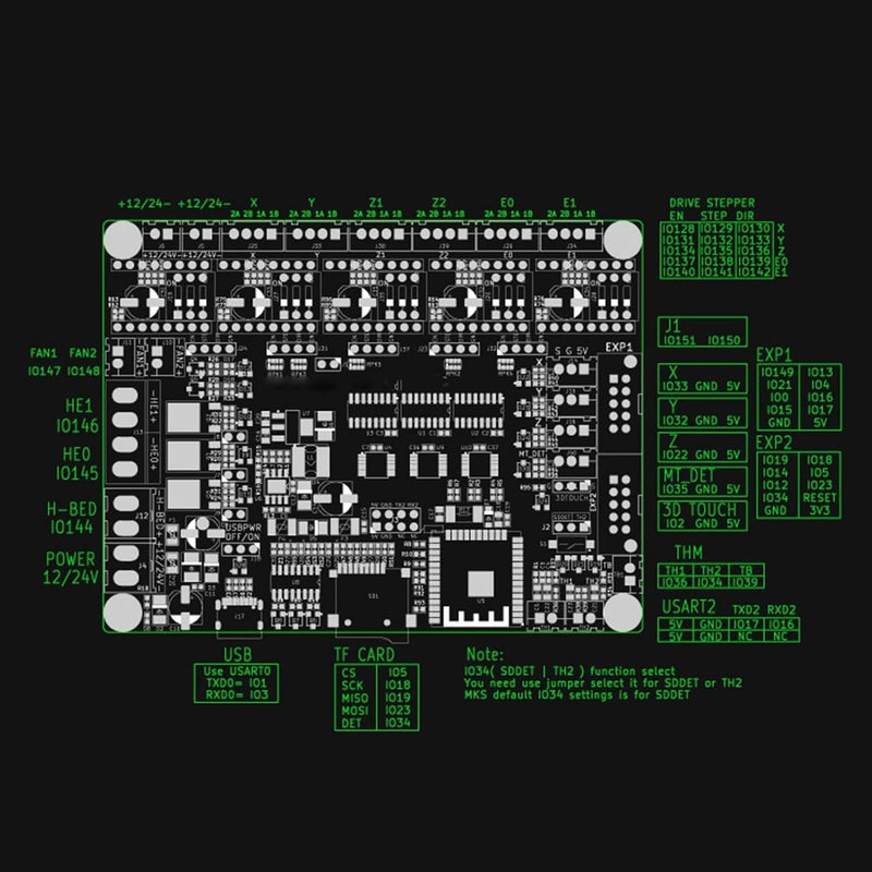ESP32 3D Printer Motherboard 32 Bit Control Board 240MHz 520Kb 8192K Flash with USB Cable - Image 4