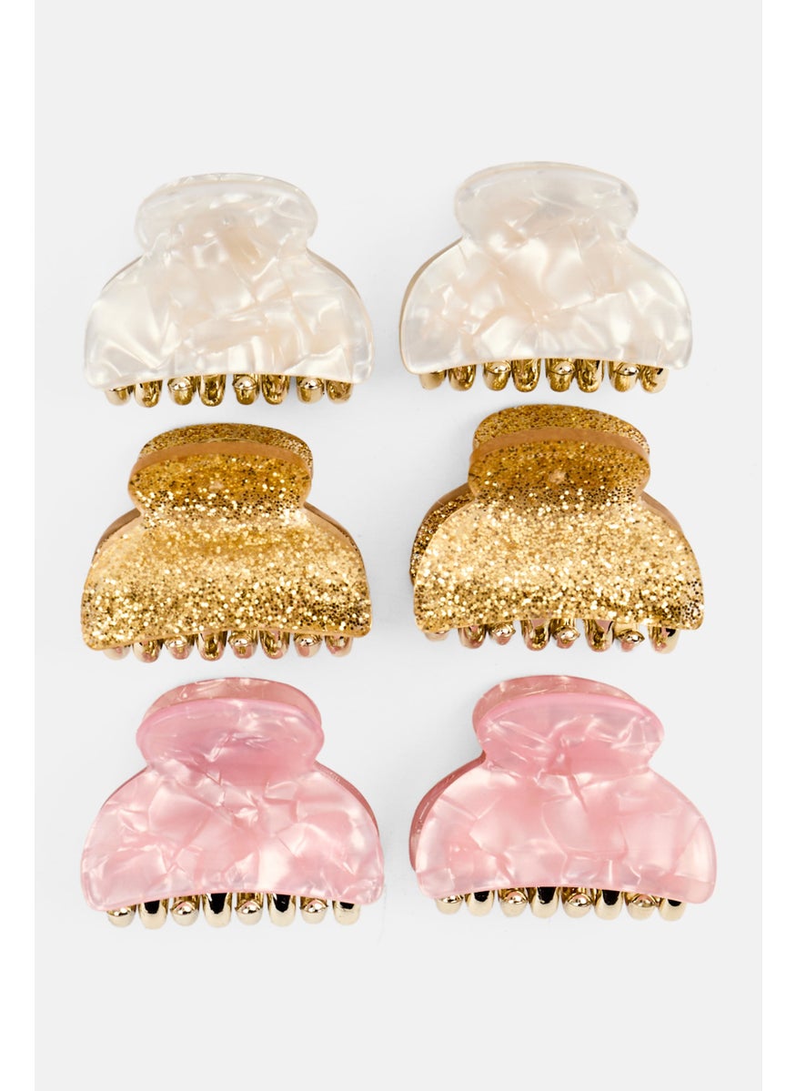 Alexis Bendel - Women 6 Pieces Hair Claw Set, Gold - Image 1