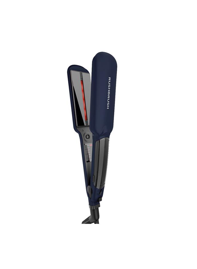Rush Brush X6 Straightener Navy 235°C ,Steam ,Infared ,Auto Shutoff ,Wide Tourmaline Ceramic Plates - Image 1