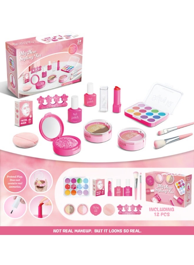 Ultimate Pretend Play Makeup Kit for Kids | Safe & Realistic & Non-Toxic Toy Cosmetic Set with Eyeshadow, Lipstick, Blush, Brushes, Mirror & Travel Case | Educational Role-Play for Imaginative Creativity & Motor Skills Development - Image 1
