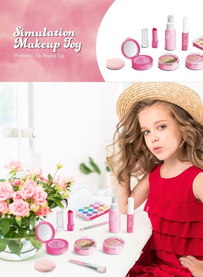 Ultimate Pretend Play Makeup Kit for Kids | Safe & Realistic & Non-Toxic Toy Cosmetic Set with Eyeshadow, Lipstick, Blush, Brushes, Mirror & Travel Case | Educational Role-Play for Imaginative Creativity & Motor Skills Development - Image 3