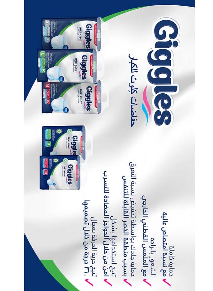 giggles Adult Culotte Diaper, Medium (M) Size, 30 Count Pull Up Pants With Wetness Indicator And Odor Control - Image 2