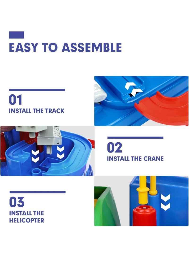 Norello Car Adventure Race Track Toy for Kids, Early Learning u0026 Early Development Mechanical Puzzle Track, Includes 4 Mini Cars, No Batteries Required, Ages 3+ - Image 4
