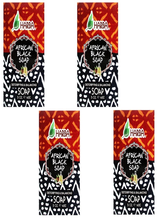 Harba African Black, Detoxifying & Balancing, Bar soap, 5 oz (Pack of 4)