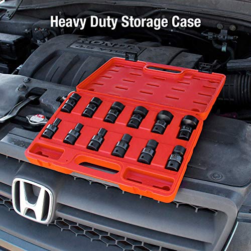 SUNEX TOOLS 3690, 3/8 Inch Drive Universal Impact Socket Set, 12-Point, 12-Piece, SAE, 5/16" - 1", Cr-Mo Alloy Steel, Radius Corner Design, Heavy Duty Storage Case - Image 5