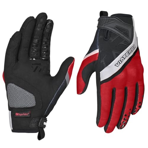 ViaTerra Roost V1 Offroad Trail Bike Riding Gloves | SAS-Tec Level 2 Knuckle Protector | Superior Grip | Mobile Friendly (Chilli Red, XXL) - Image 1