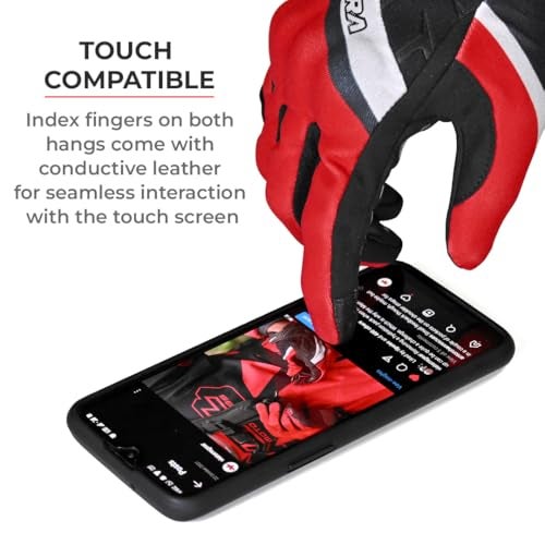 ViaTerra Roost V1 Offroad Trail Bike Riding Gloves | SAS-Tec Level 2 Knuckle Protector | Superior Grip | Mobile Friendly (Chilli Red, XXL) - Image 5
