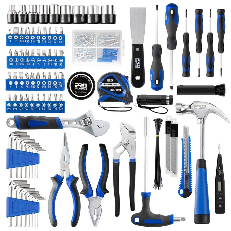 Prostormer 229-Piece Tool Set, General Household Hand Tool Kit with Portable Tool Box, All Purpose Home Tool Kit Includes Essential Tools for Daily Use - Image 3